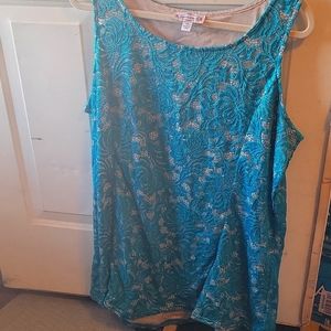 Kathleen kirkwood  lace overlay tank